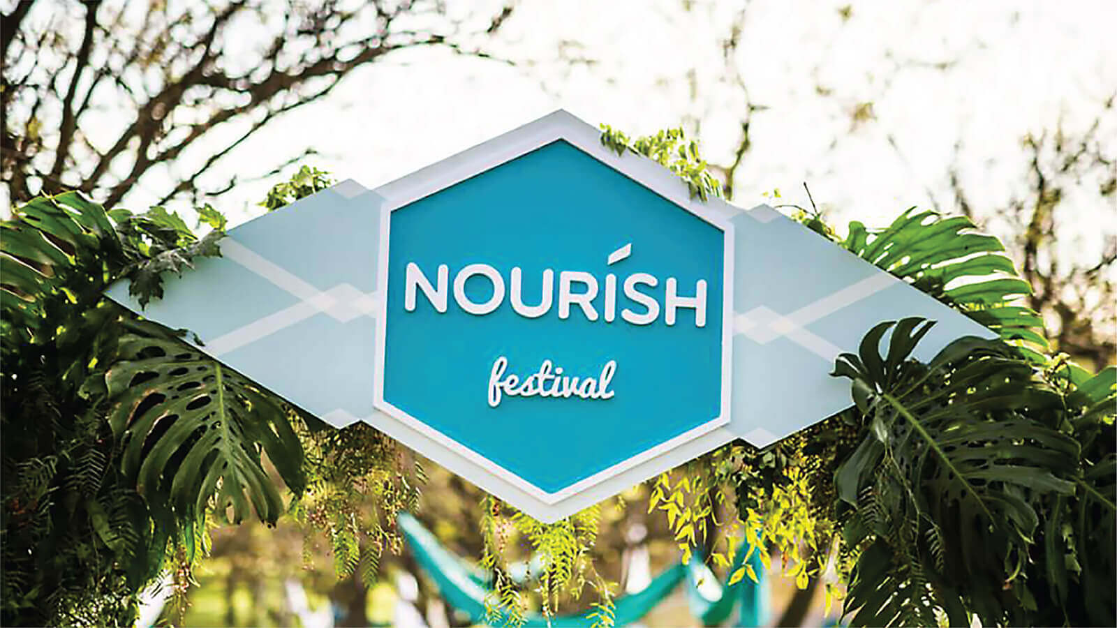Nourish Festival event signage archway closeup