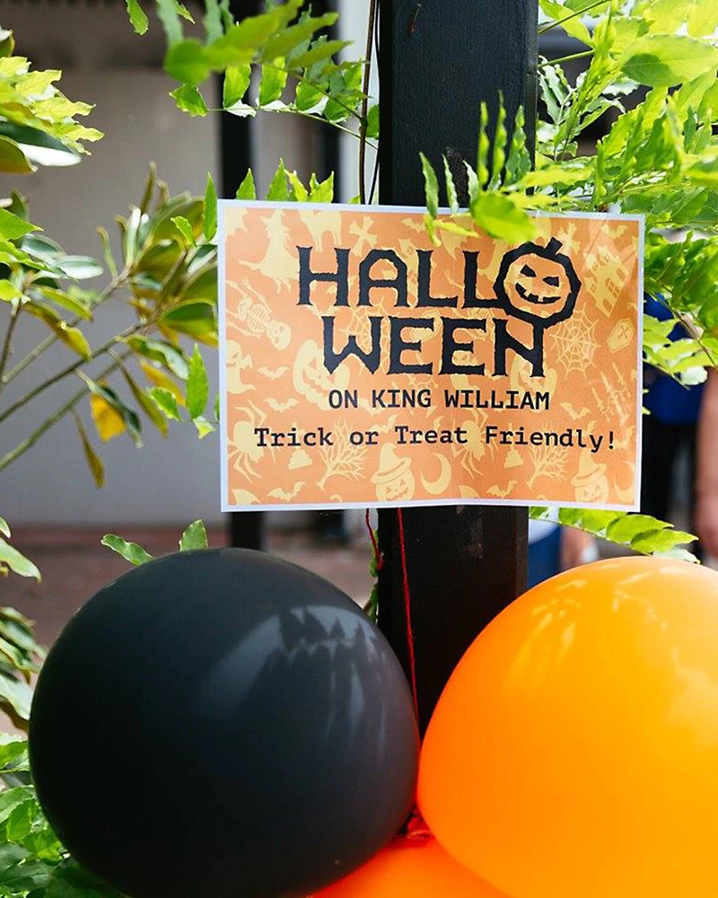 Halloween on King William Trick or Treat Friendly Landscape A3 poster.