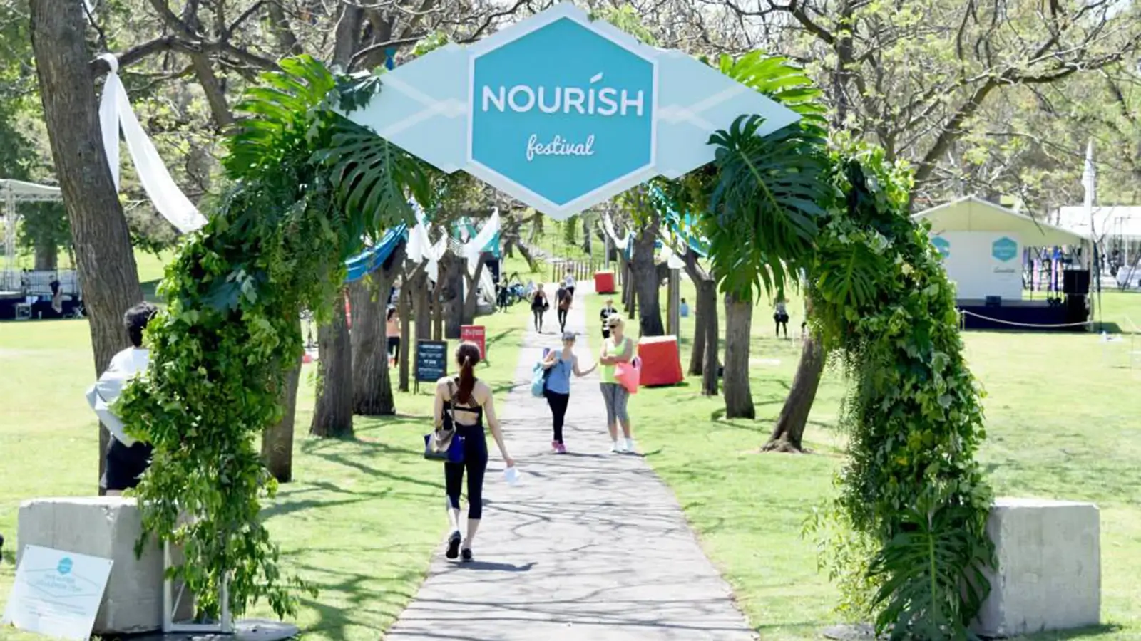 Nourish Festival event signage archway closeup