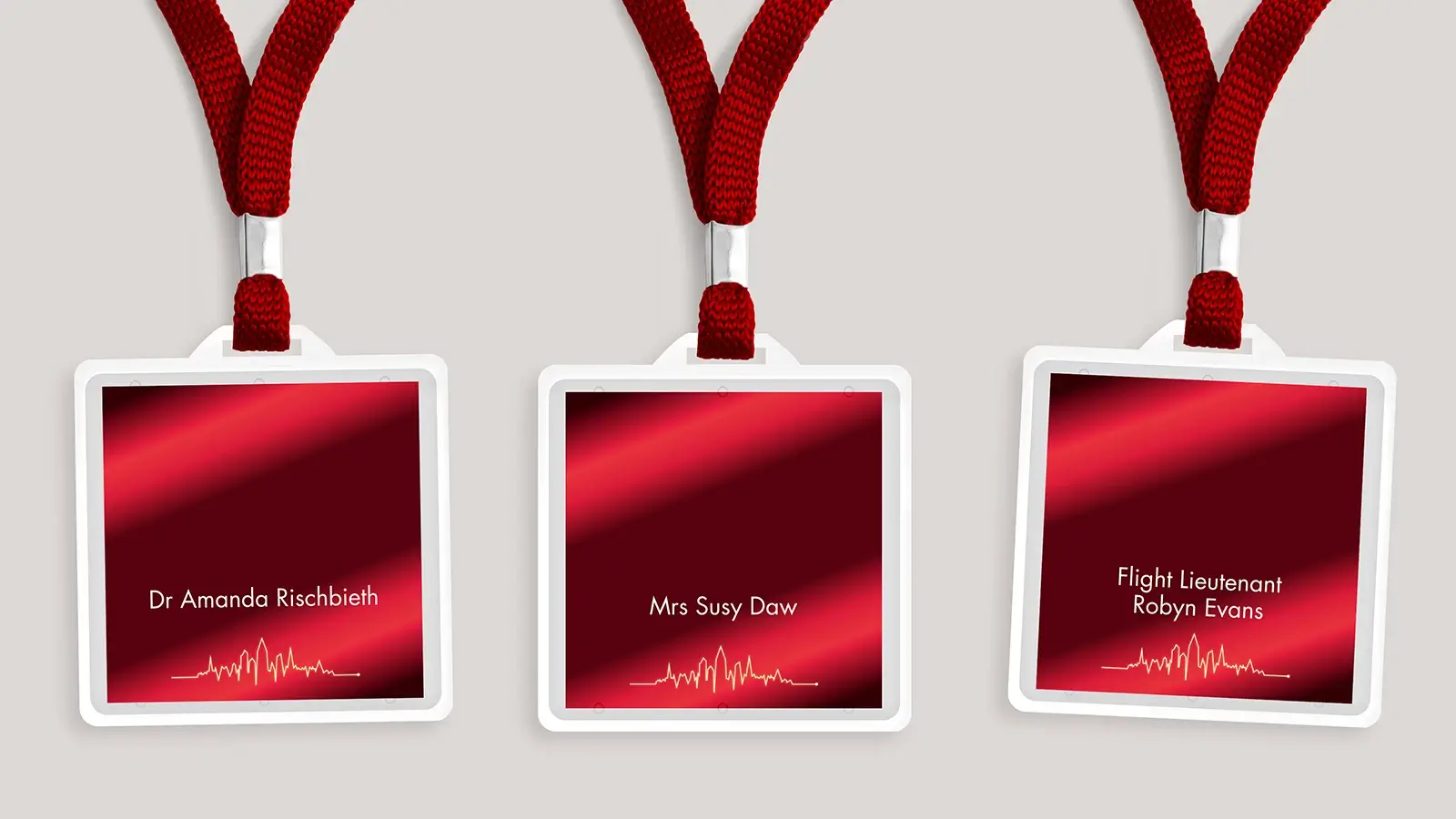 Paint the Town Red name tags.