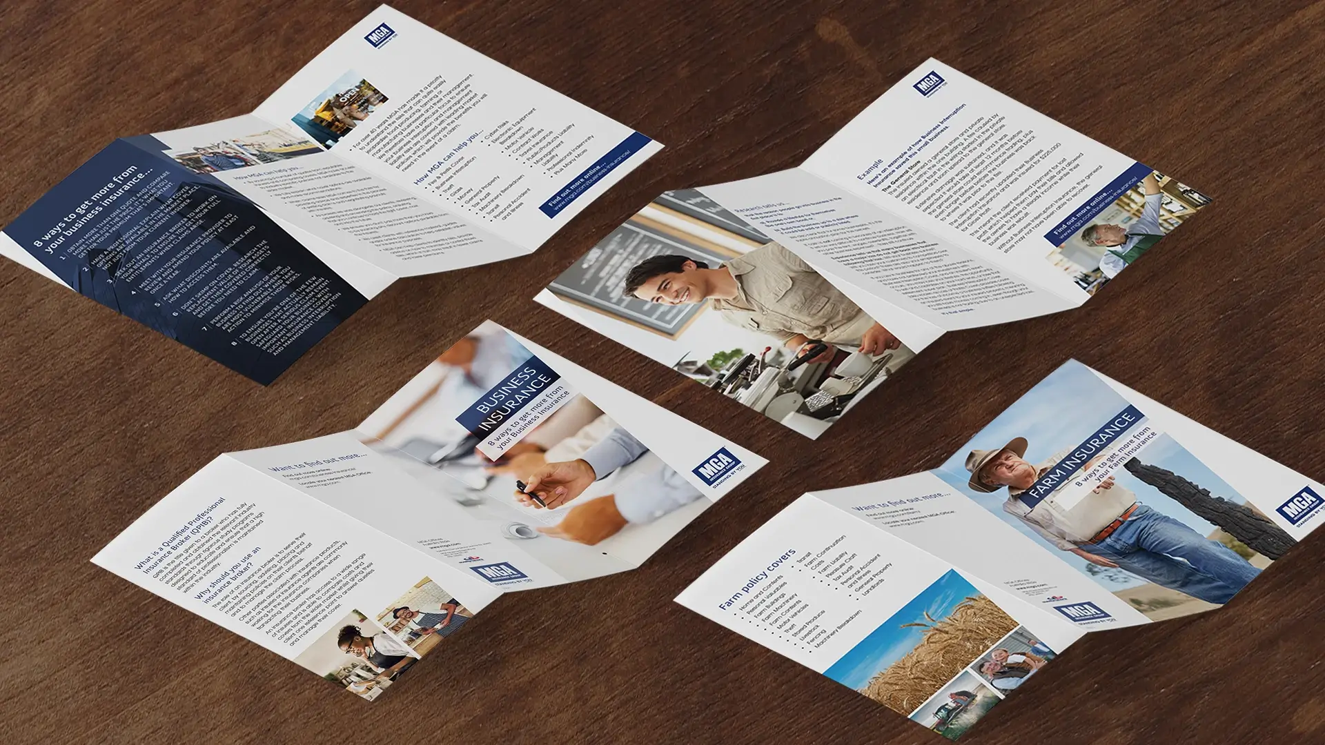 Trifold brochure design of MGA insurance policies