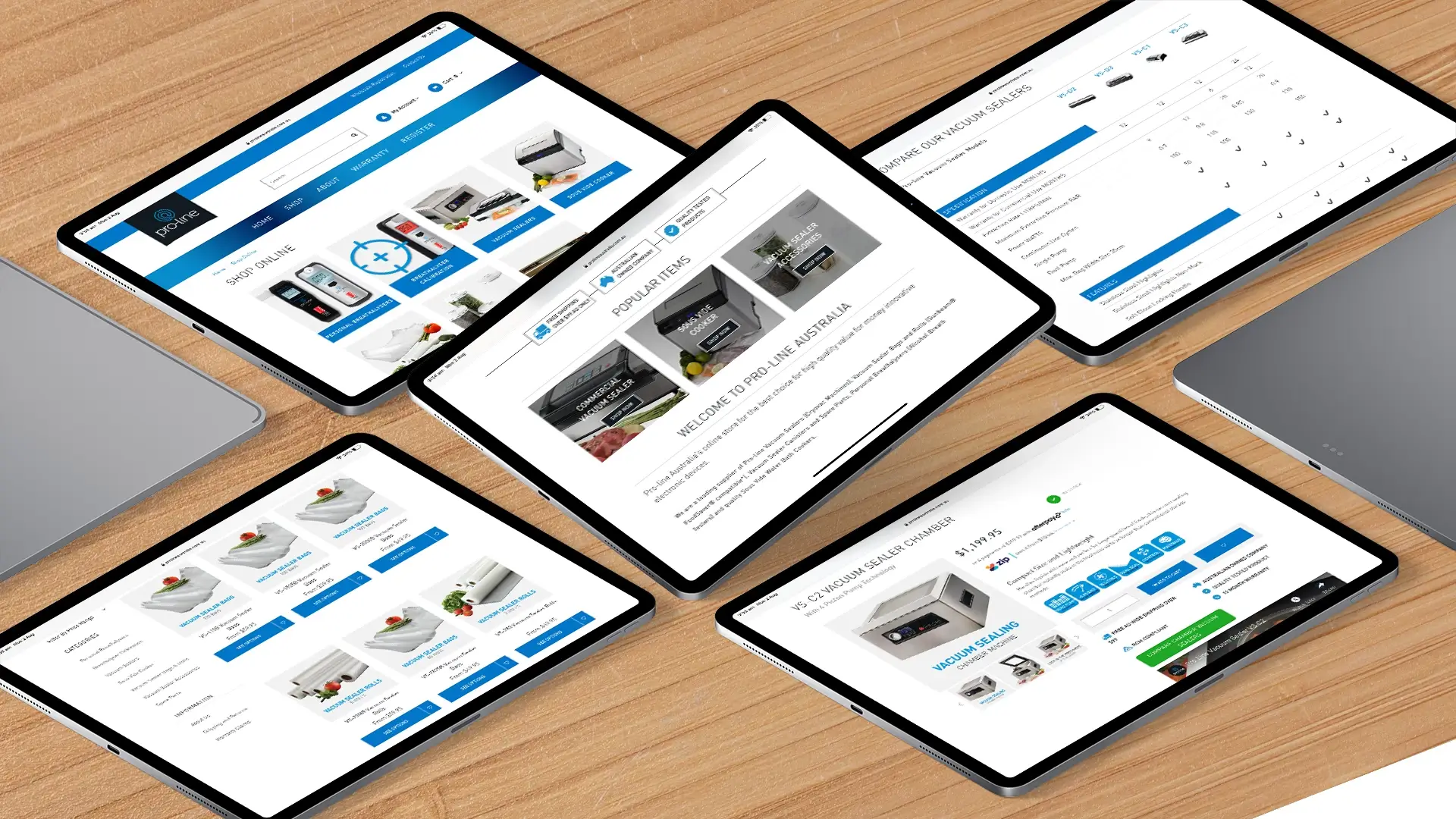 Pro-line Australia Website Design iPad Tablet Responsive View